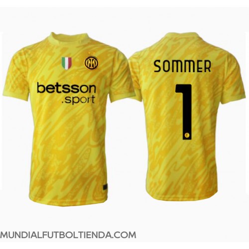 Camiseta Inter Milan Yann Sommer #1 Portero Segunda Equipación Replica 2024-25 mangas cortas